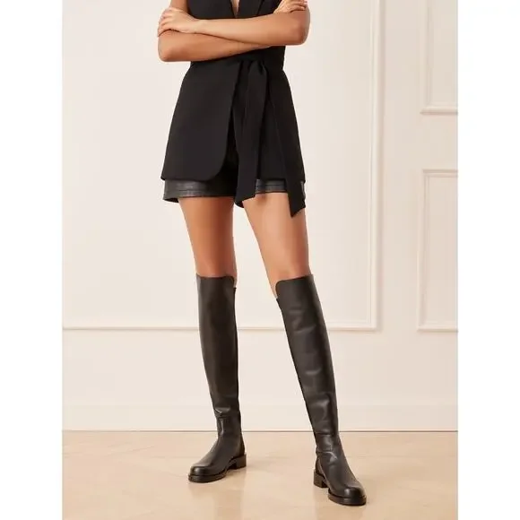 Stuart Weitzman 5050 Block Stretch Suede Over-The-Knee Black Boots Size 8 NWOB - Picture 2 of 12